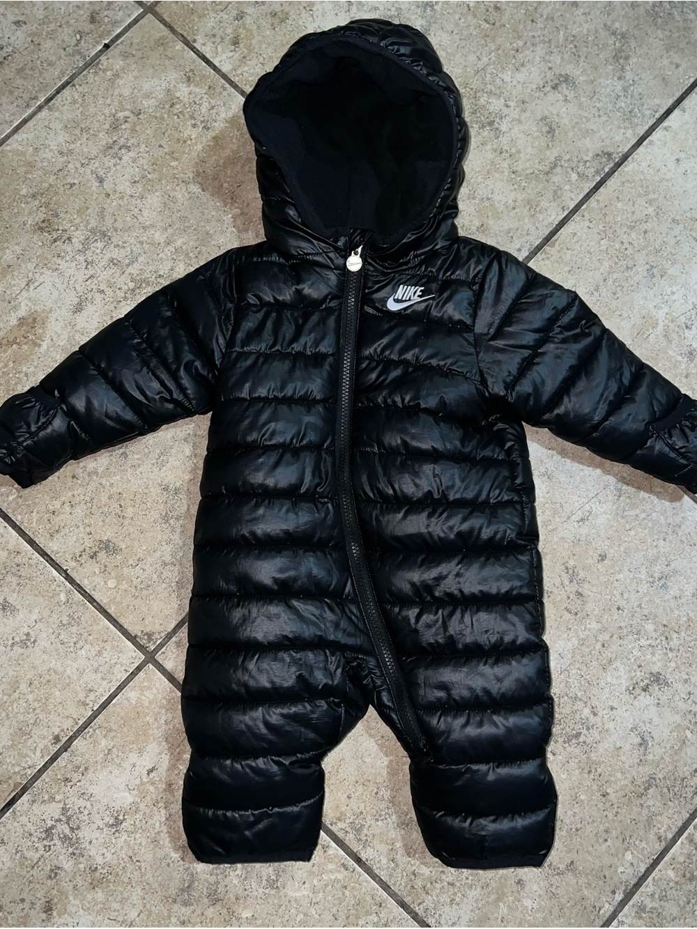 Nike Black Quilted Baby One-Piece Snowsuit
